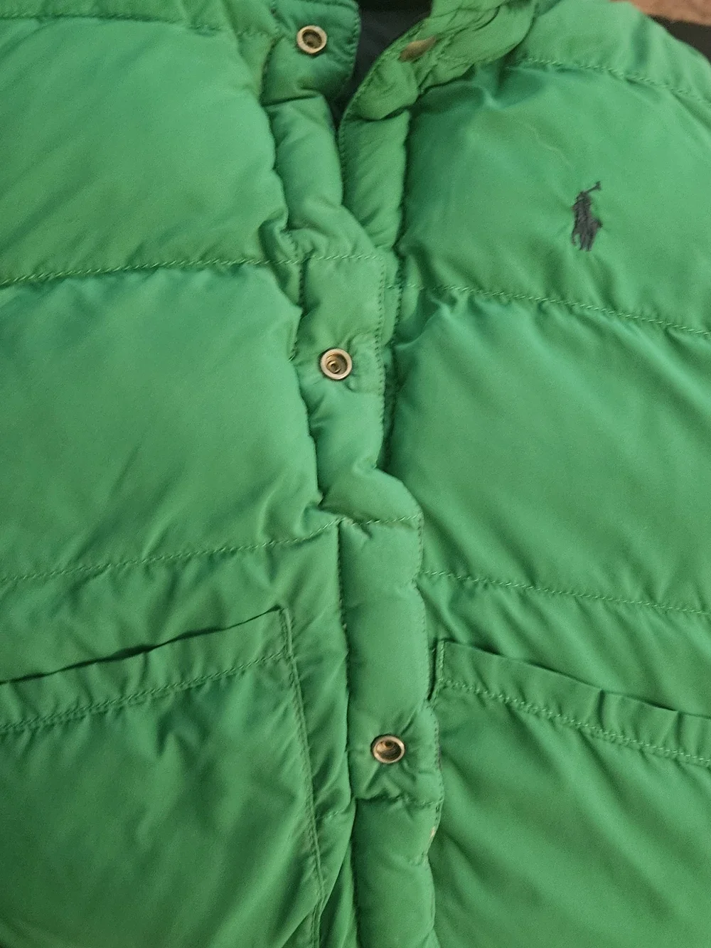 Polo by Ralph Lauren Bright Green Quilted Puffer Reversable  Jacket